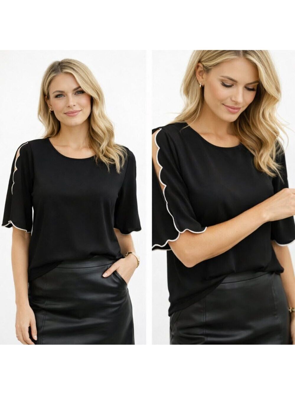 CALVIN Klein Black Short Sleeve Top​​​ NWT